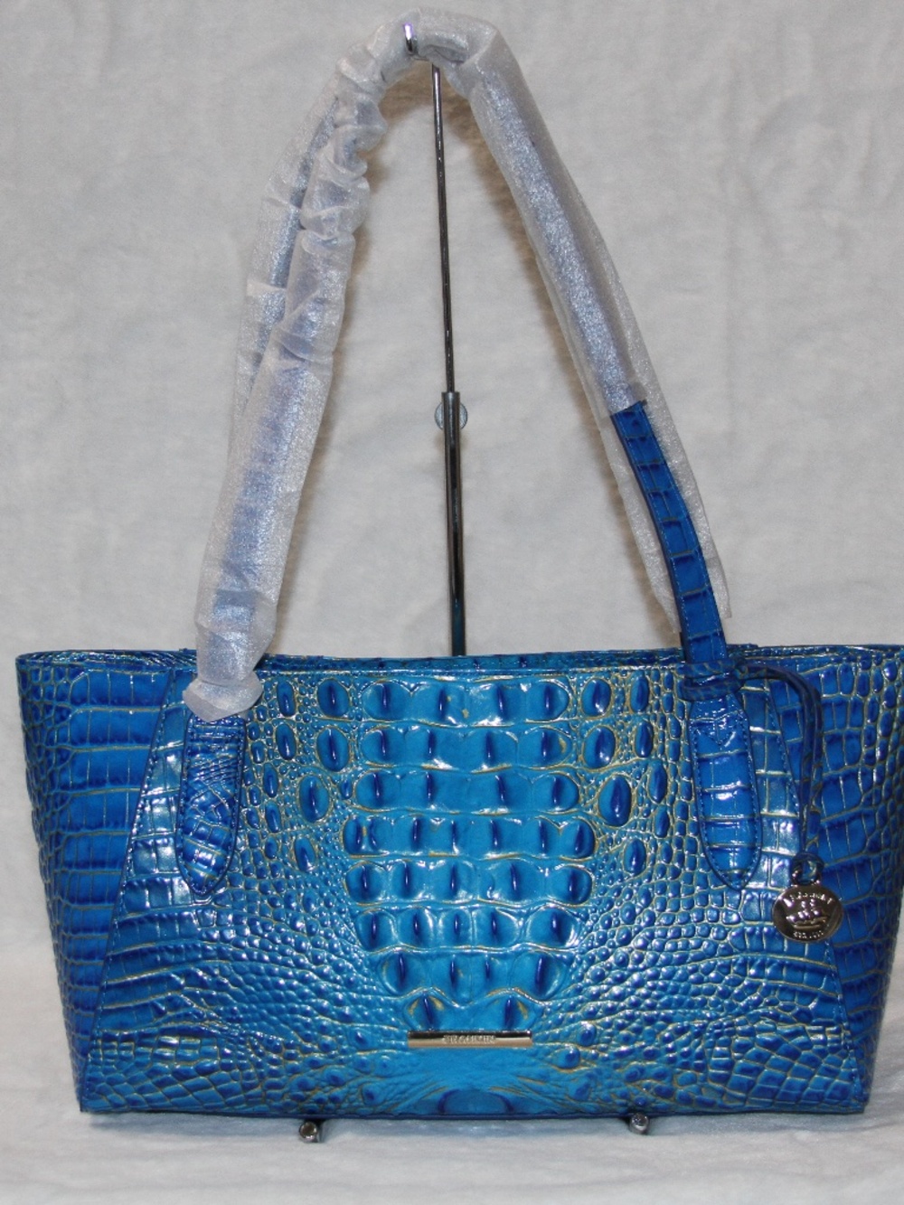 NWT BRAHMIN Tonya Shoulder Bag Electric Indigo Melbourne Ombre Leather Purse - Picture 1 of 5